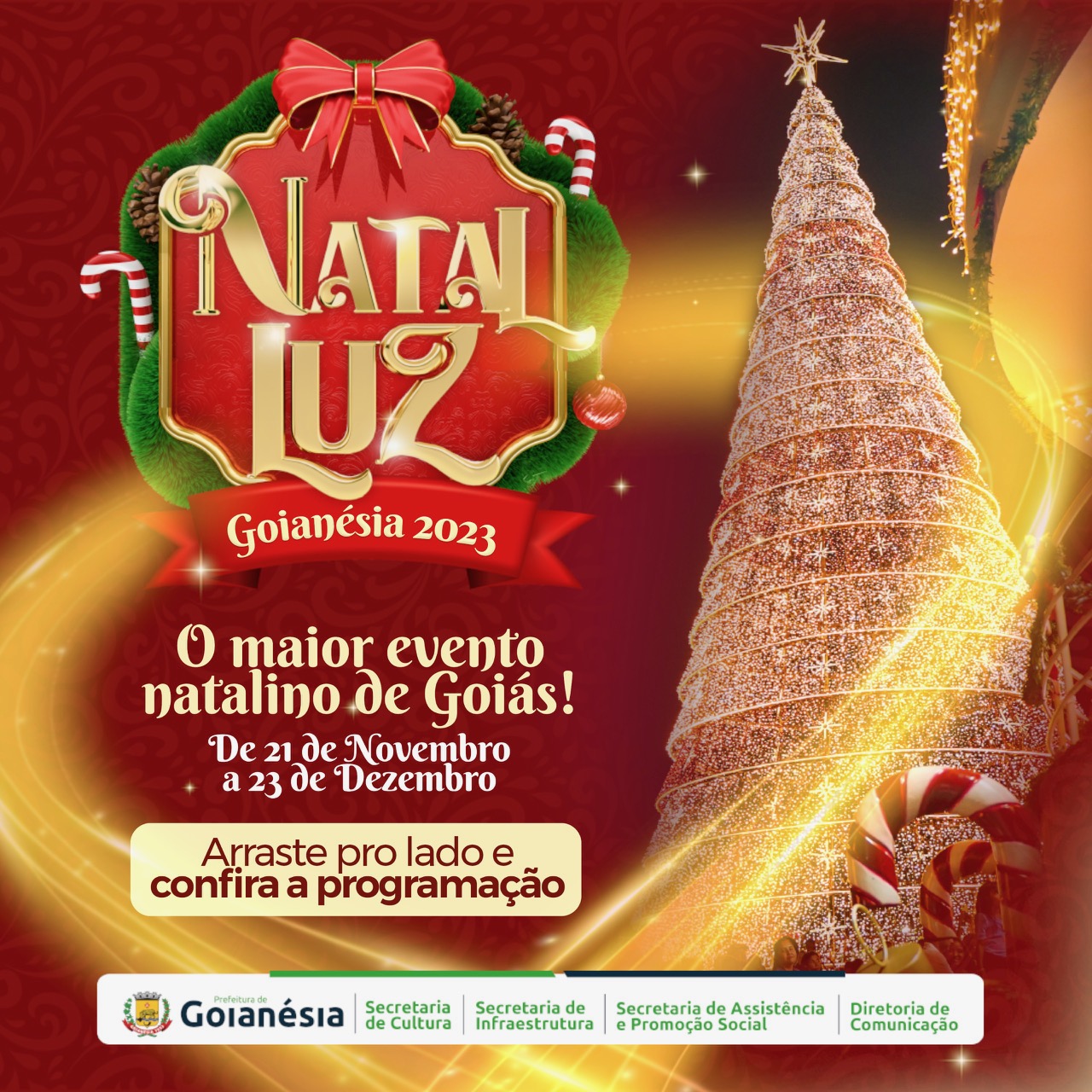 Acompanhe a programação do Natal Luz 2023 de Goianésia!