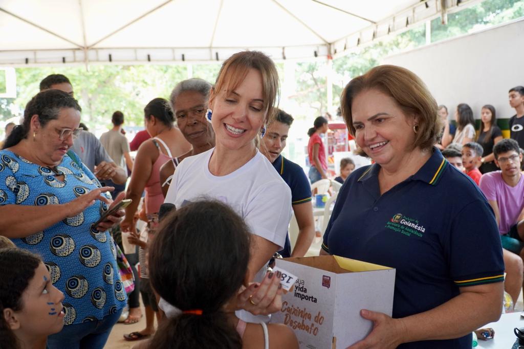 Primeira-dama Eloá Menezes durante o evento.