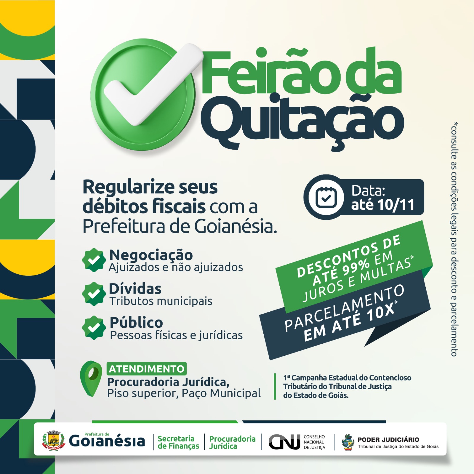 Feirão da Quitação em Goianésia: a oportunidade para regularizar débitos fiscais com a Prefeitura