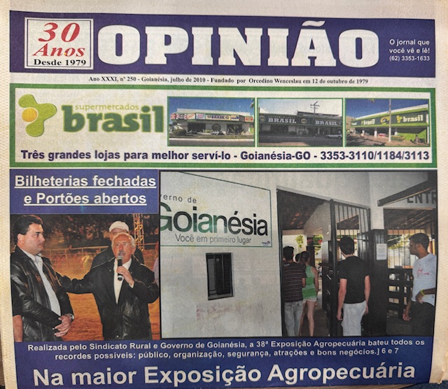 Edição impressa do Opinião de julho de 2010, noticiou a ação inédita em Goianésia.